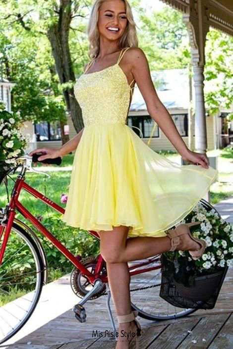 yellow hoco dresses